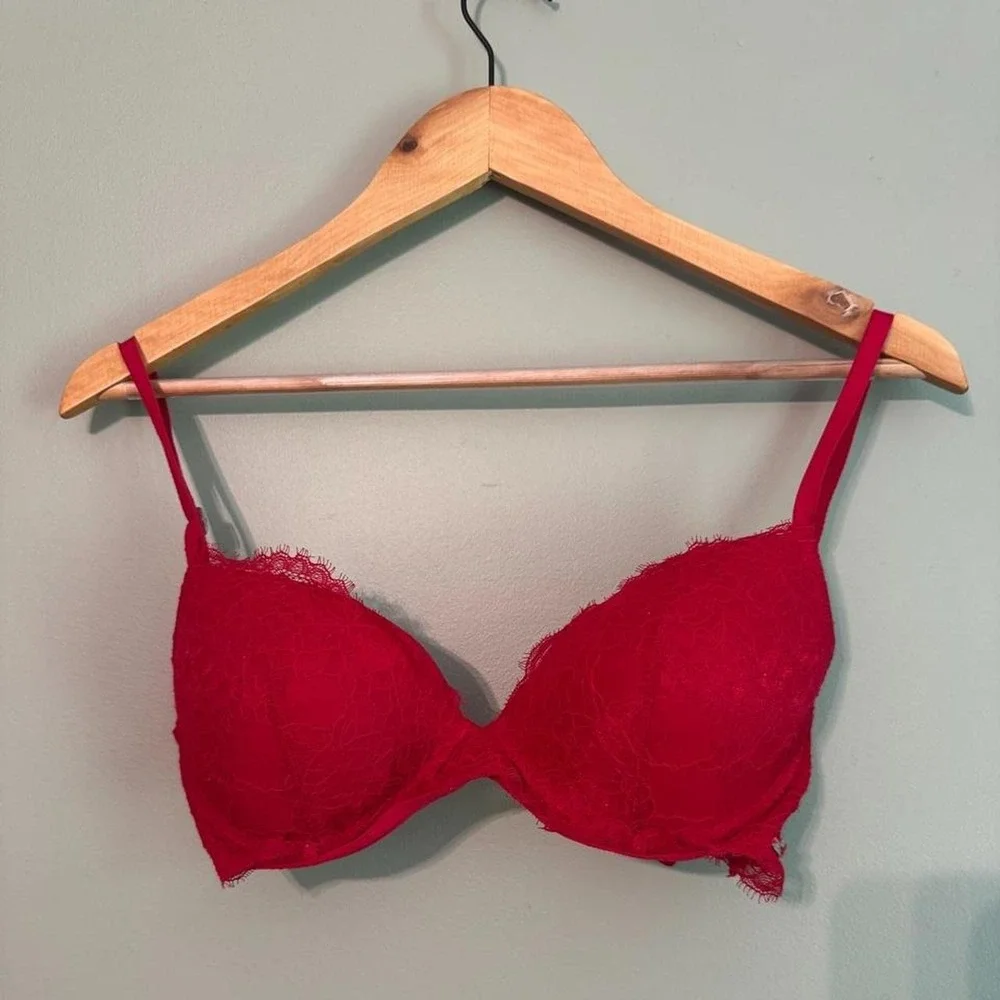 Red lace gilly hicks lightly lined demi bra